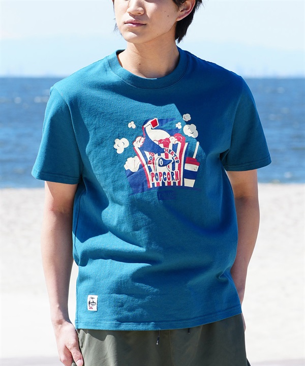 CHUMS チャムス メンズ Tシャツ 半袖 ブービーバード シアターモチーフ ポップコーン クルーネック CH01-2349