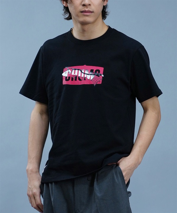 CHUMS チャムス メンズ Tシャツ 半袖 クリーンリバー 川モチーフ 魚モチーフ バックプリント クルーネック CH01-2350