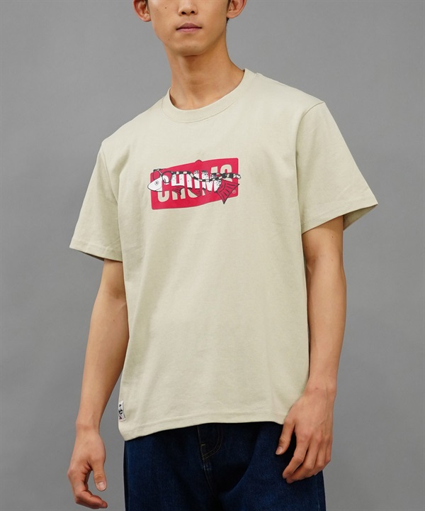 CHUMS チャムス メンズ Tシャツ 半袖 クリーンリバー 川モチーフ 魚モチーフ バックプリント クルーネック CH01-2350