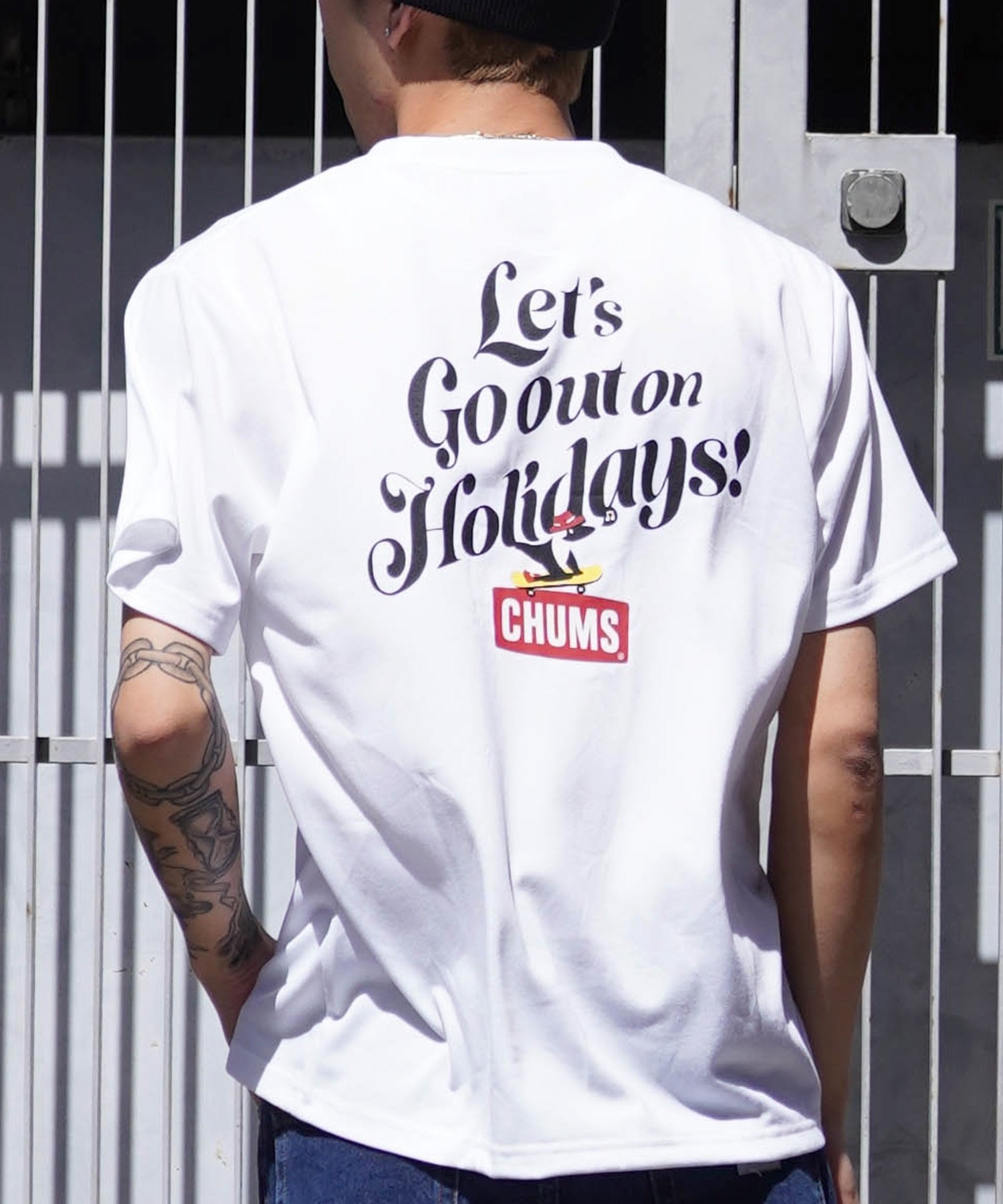 CHUMS/チャムス Let's Go out on Holidays! Work Out Dry T レッツゴーアウト クルーネック CH01-2377(W001-M)