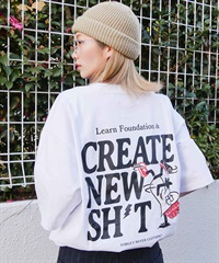 FORGET NEVER フォーゲットネバー メンズ 半袖Ｔシャツ バックプリント オーバーサイズ 242OO1ST201FN ムラサキスポーツ限定(WHT-M)