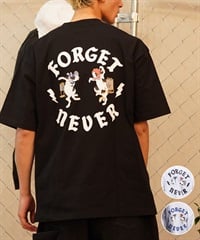 FORGET NEVER フォーゲットネバー メンズ 半袖Ｔシャツ バックプリント オーバーサイズ 242OO1ST203FN ムラサキスポーツ限定(BLK-M)