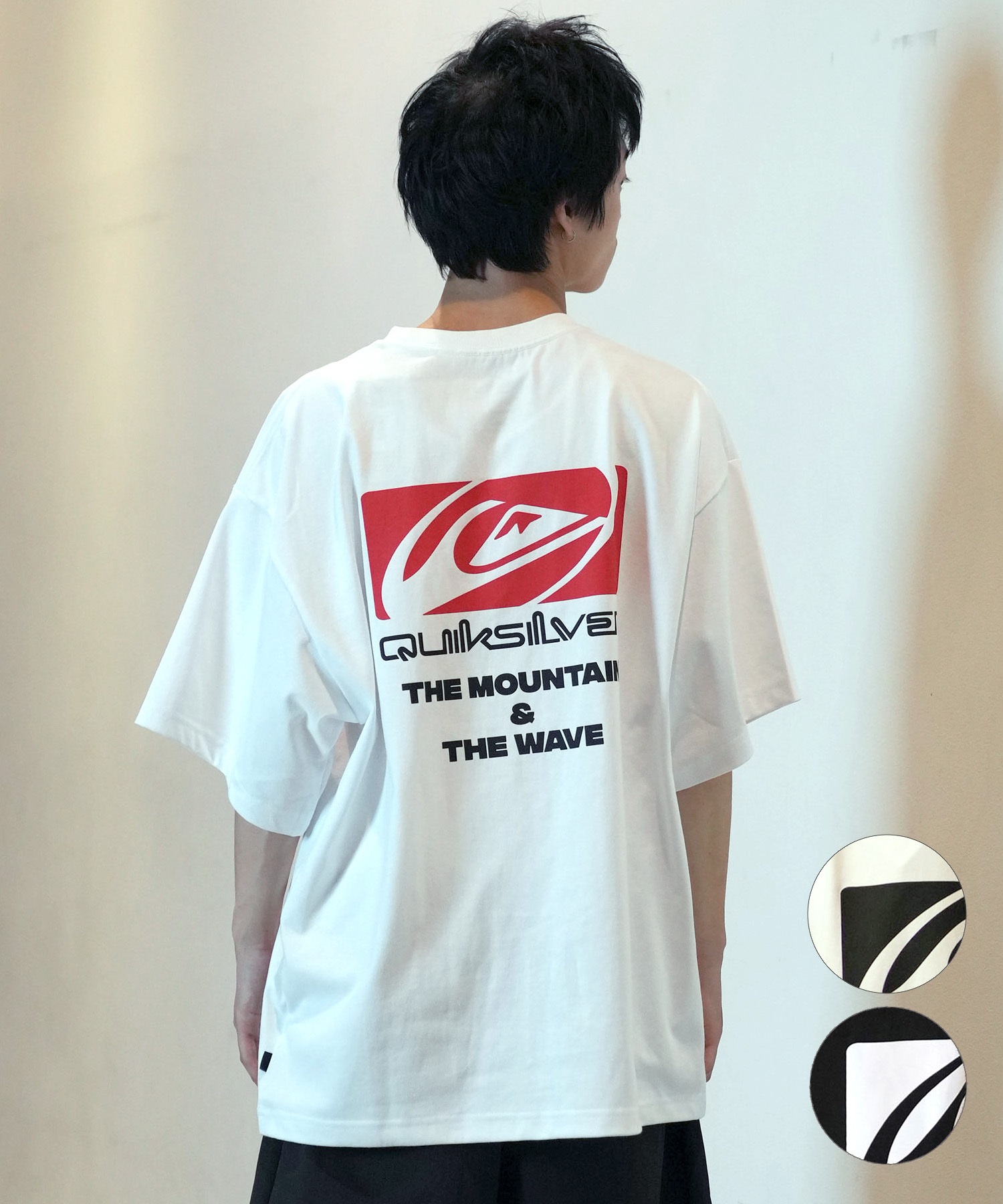 QUIKSILVER クイックシルバー 半袖 Tシャツ メンズ バックプリントTee オーバーサイズ QST242614M ムラサキスポーツ限定(WHT1-M)