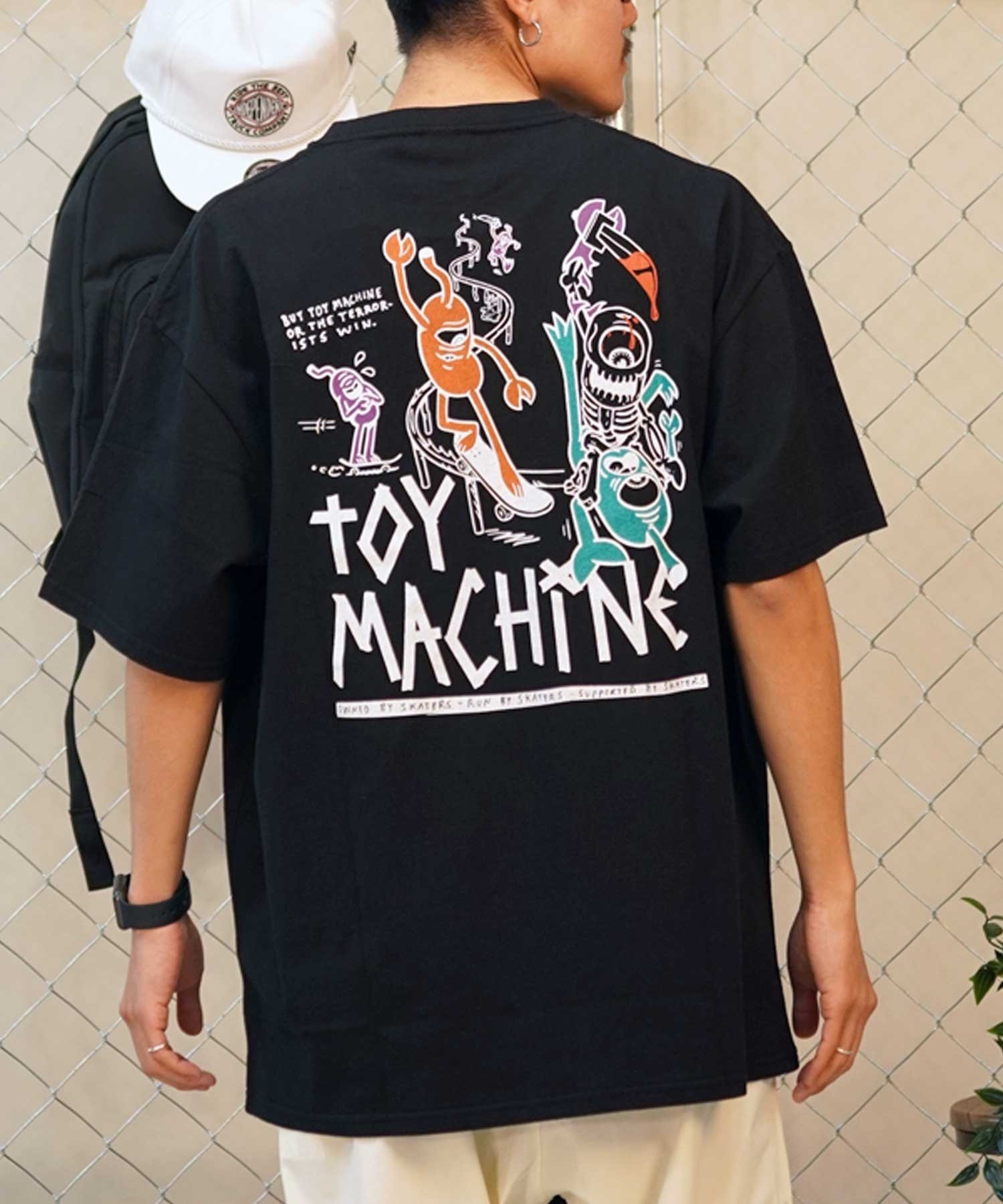 TOY MACHINE トイマシーン 半袖Tシャツ バックプリント MTMSEST8 ムラサキスポーツ限定(BLACK-M)