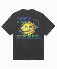 OBEY オベイ メンズ 半袖 Tシャツ バックプリント リラックスシルエット コットン OBEY TOGETHER AS ONE 166913759(VBLK-M)