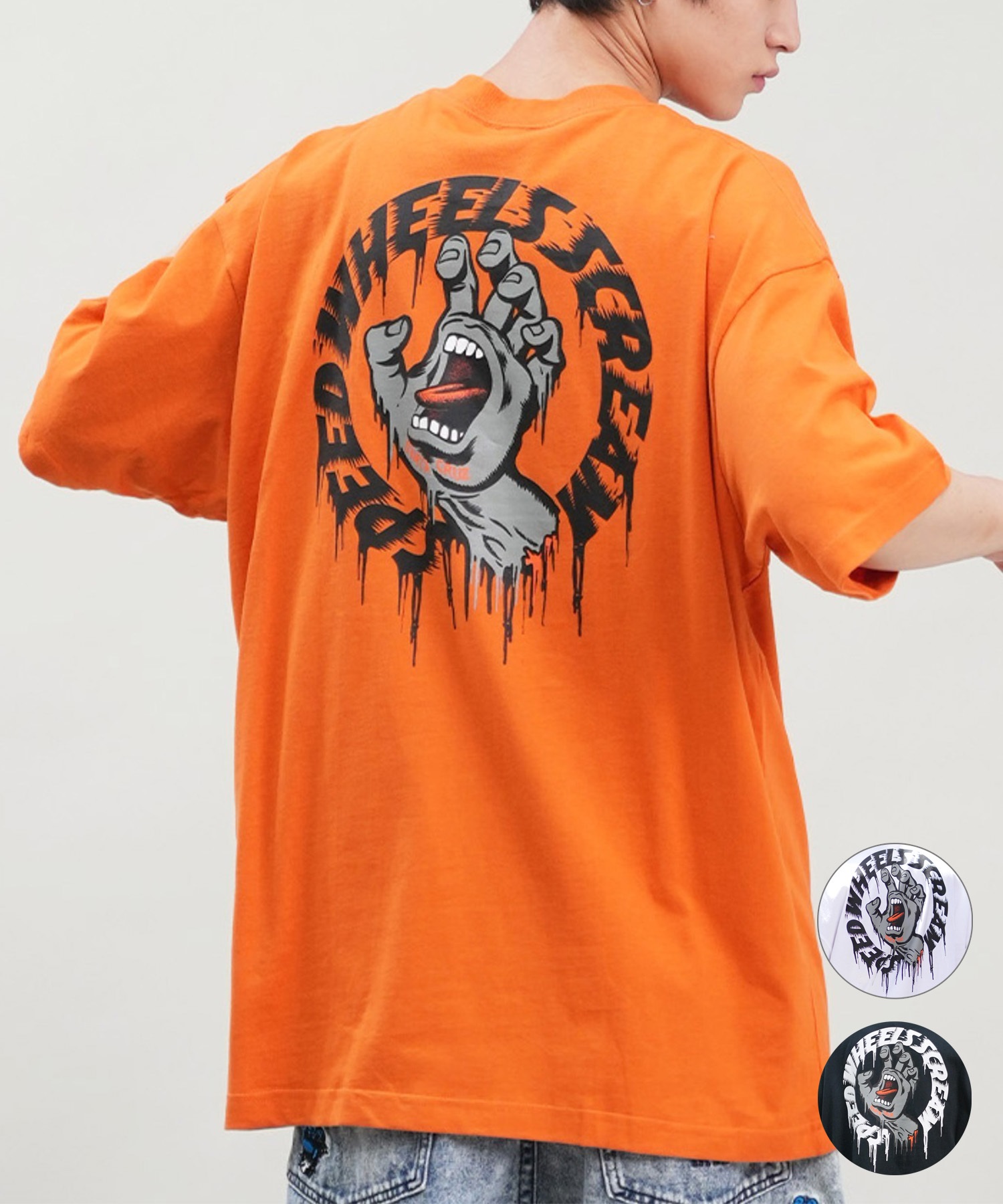 SANTACRUZ サンタクルーズ 半袖 Tシャツ メンズ バックプリント Tagged Speed Wheels S S Tee 502242404 ムラサキスポーツ限定(WHITE-M)