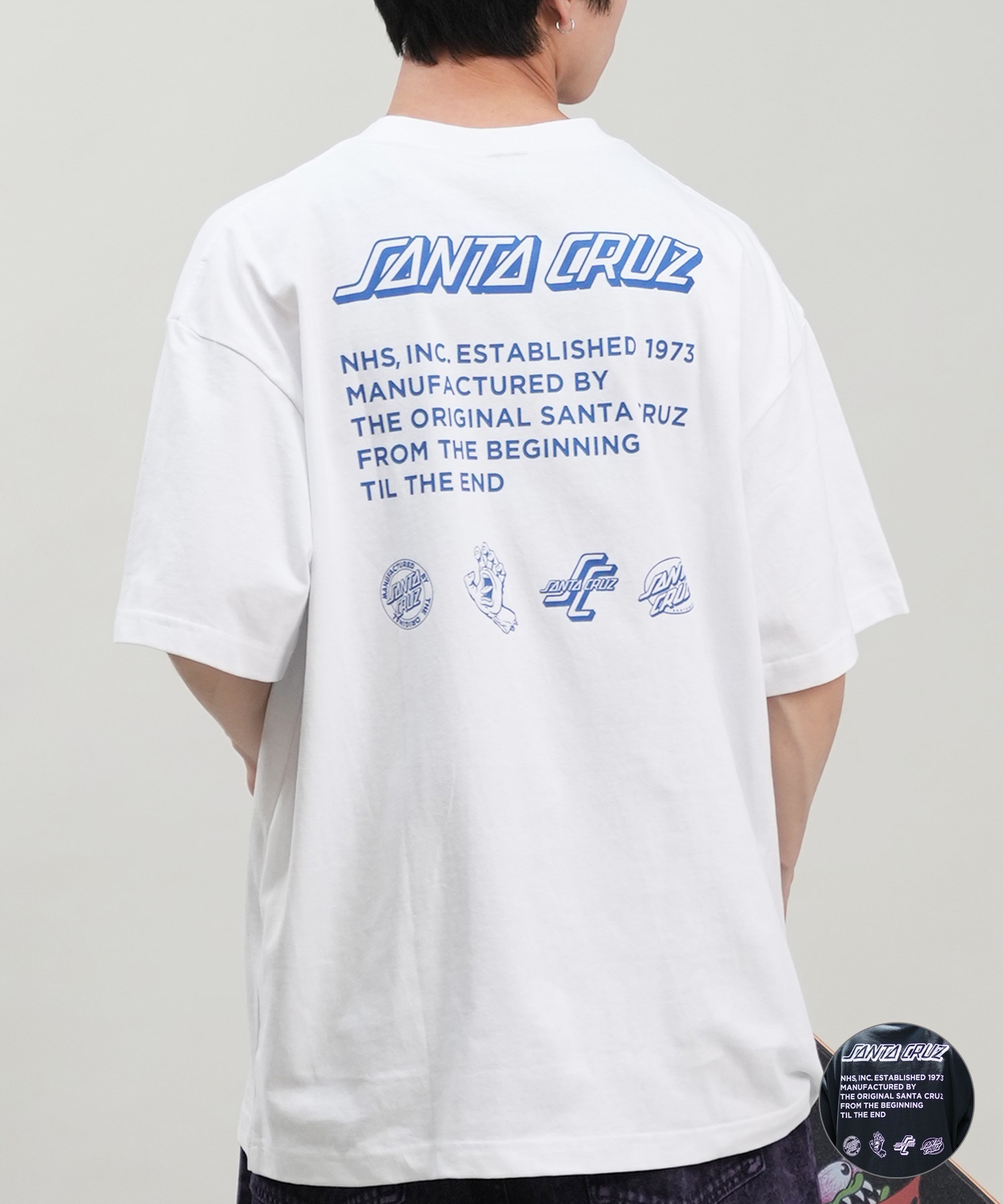 SANTACRUZ サンタクルーズ 半袖 Tシャツ メンズ バックプリント Historical S S Tee 502242406 ムラサキスポーツ限定(WHITE-M)