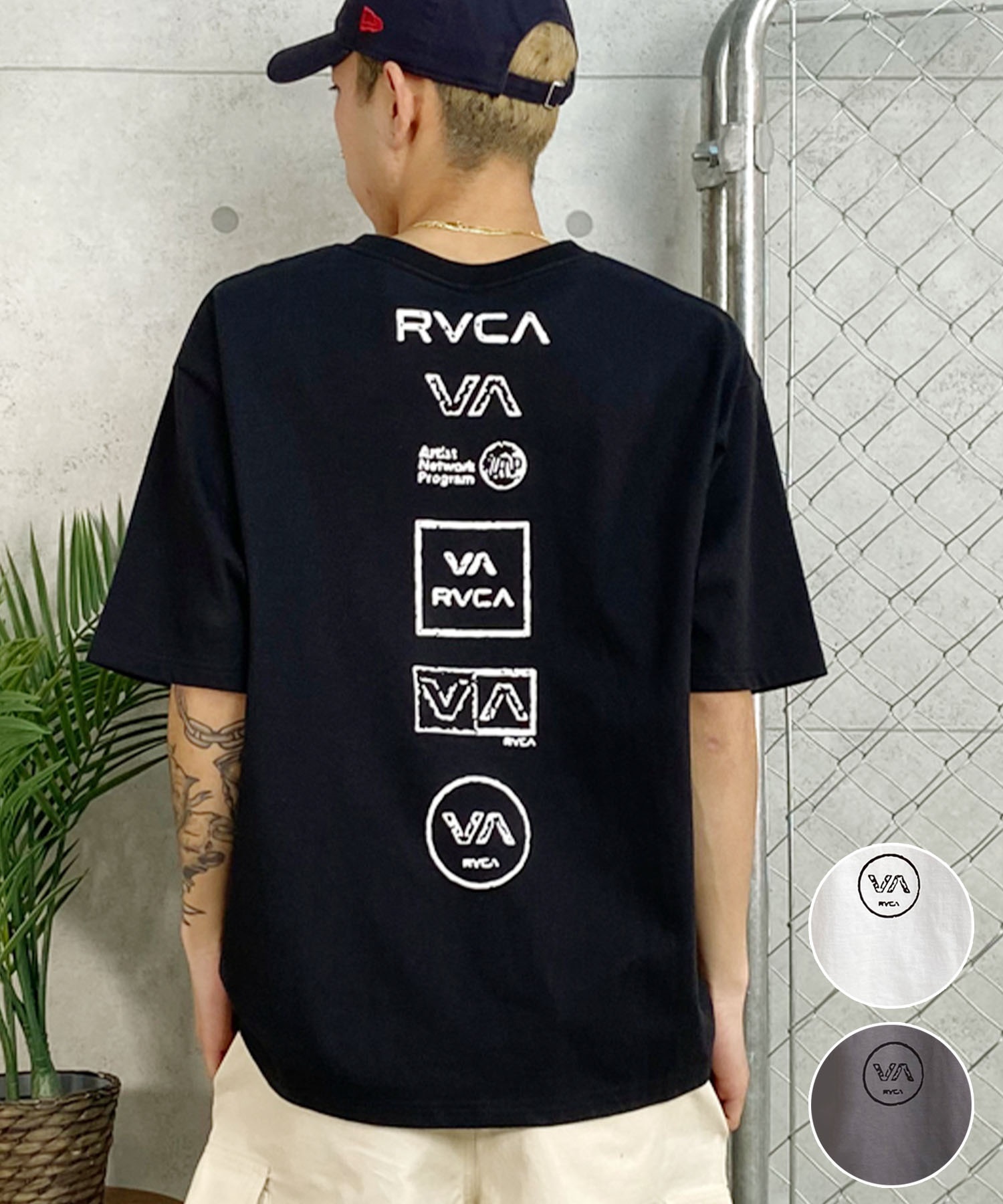 RVCA ルーカ メンズ 半袖Tee オーバーサイズ バックプリント ユニセックス BE04A-236(SMK-S)
