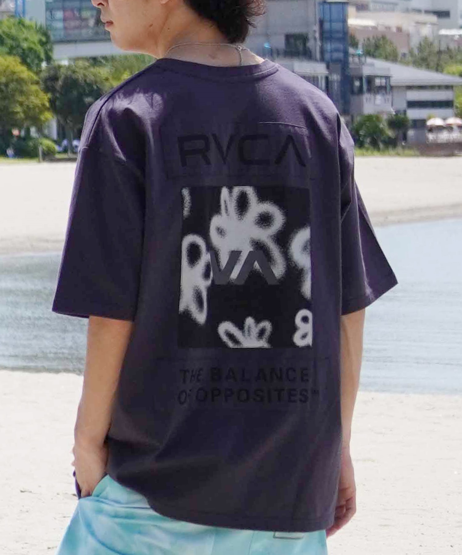 RVCA ルーカ メンズ Tシャツ 半袖 バックプリント オーバーサイズ BE04A-P21 ムラサキスポーツ限定(KSD0-S)