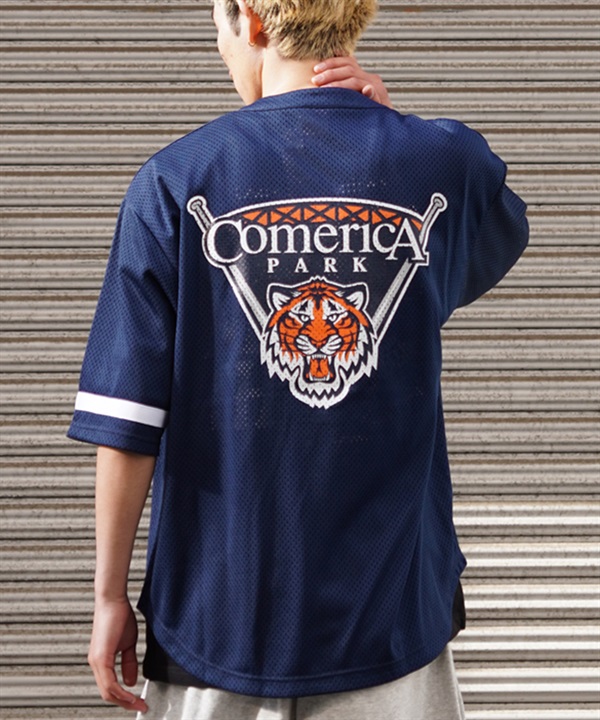 Fanatics ファナティクス メンズ 半袖 Tシャツ ゲームシャツ メッシュ MLB デトロイト・タイガース ML2124SS0001 ムラサキスポーツ限定