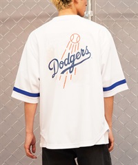 Fanatics ファナティクス メンズ 半袖 Tシャツ ゲームシャツ メッシュ MLB ロサンゼルス・ドジャース ML2124SS0003 ムラサキスポーツ限定(WHITE-M)