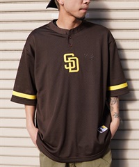 Fanatics ファナティクス メンズ 半袖 Tシャツ ゲームシャツ メッシュ MLB サンディエゴ・パドレス ML2124SS0004 ムラサキスポーツ限定(BROWN-M)