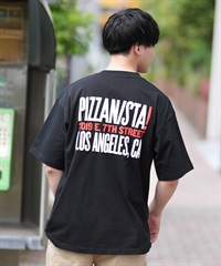 PIZZANISTA ピッザニスタ 半袖 Tシャツ メンズ ユニセックス オーバーサイズ PNTM242-01 ムラサキスポーツ限定(BK-M)