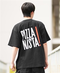 PIZZANISTA ピッザニスタ 半袖 Tシャツ メンズ ユニセックス オーバーサイズ PNTM242-02 ムラサキスポーツ限定(BK-M)