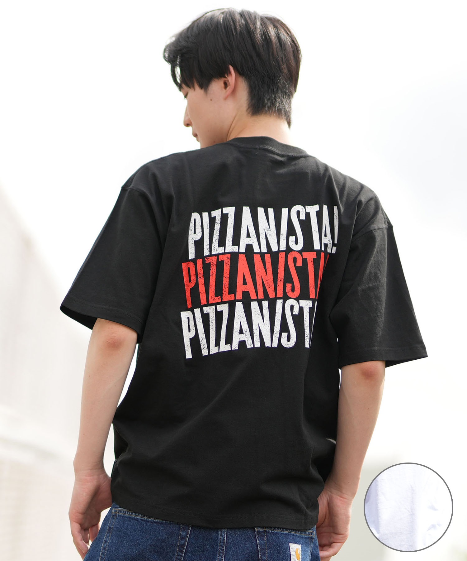 PIZZANISTA ピッザニスタ 半袖 Tシャツ メンズ ユニセックス カスレプリント PNTM242-04 ムラサキスポーツ限定(WT-M)