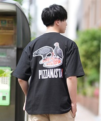 PIZZANISTA ピッザニスタ 半袖 Tシャツ メンズ ユニセックス オーバーサイズ PNTM242-05 ムラサキスポーツ限定(BK-M)