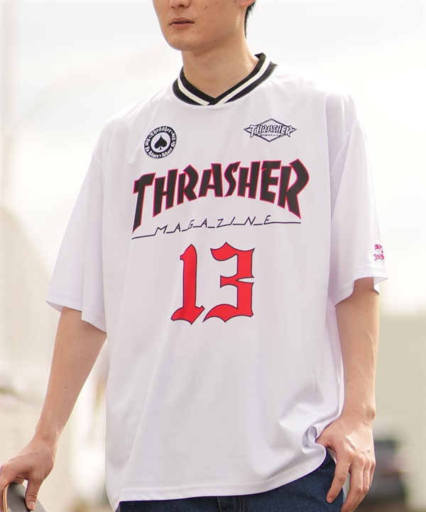 THRASHER スラッシャー メンズ 半袖 Tシャツ ゲームシャツ メッシュ オーバーサイズ ムラサキスポーツ限定