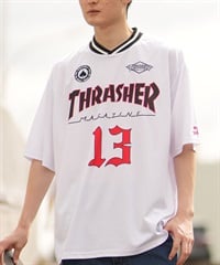 THRASHER スラッシャー メンズ 半袖 Tシャツ ゲームシャツ メッシュ オーバーサイズ ムラサキスポーツ限定(WHT-M)