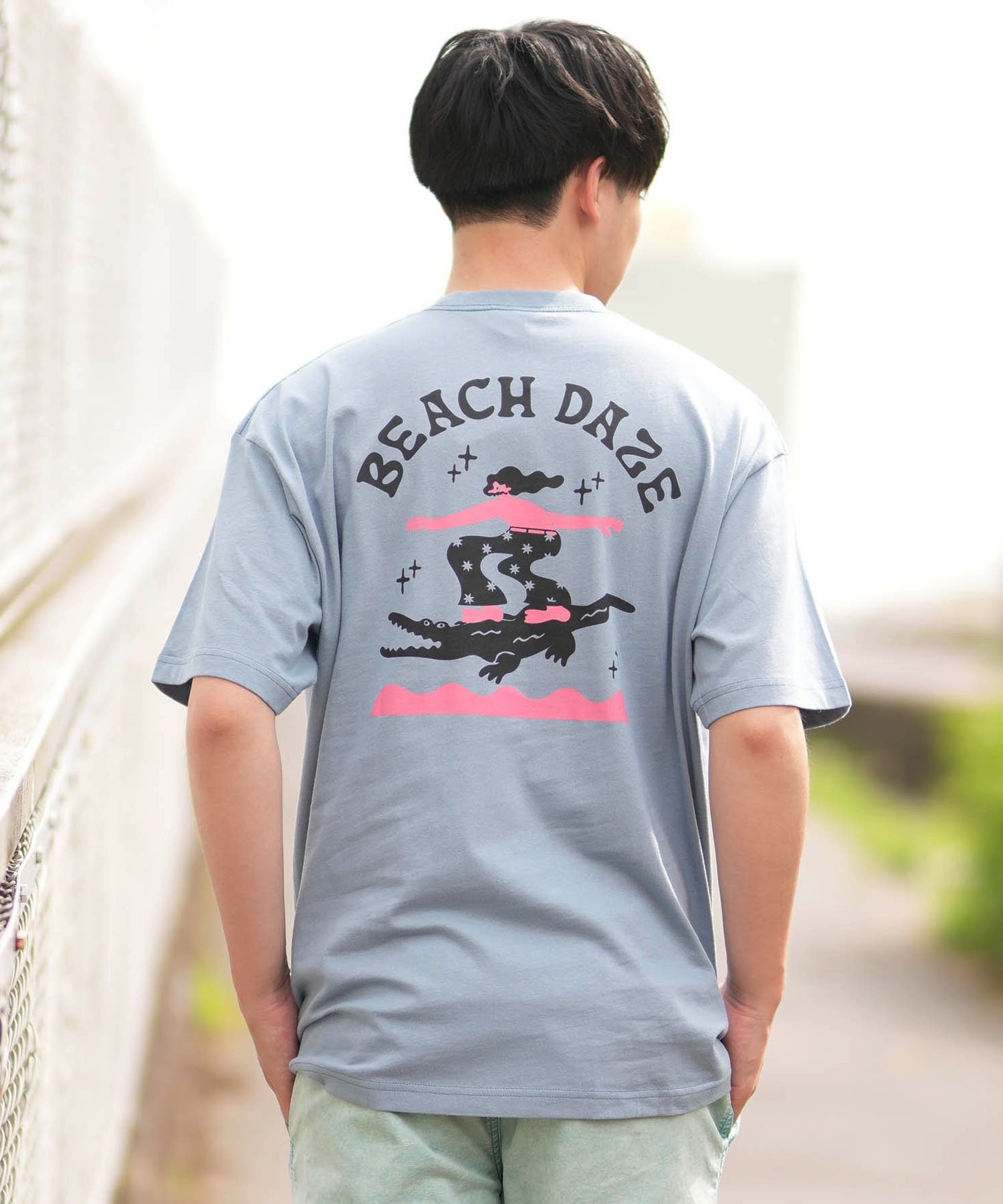 DEAR LAUREL ディアローレル メンズ 半袖 Tシャツ D24S2120 Toyameg コラボレーション(BLU-M)