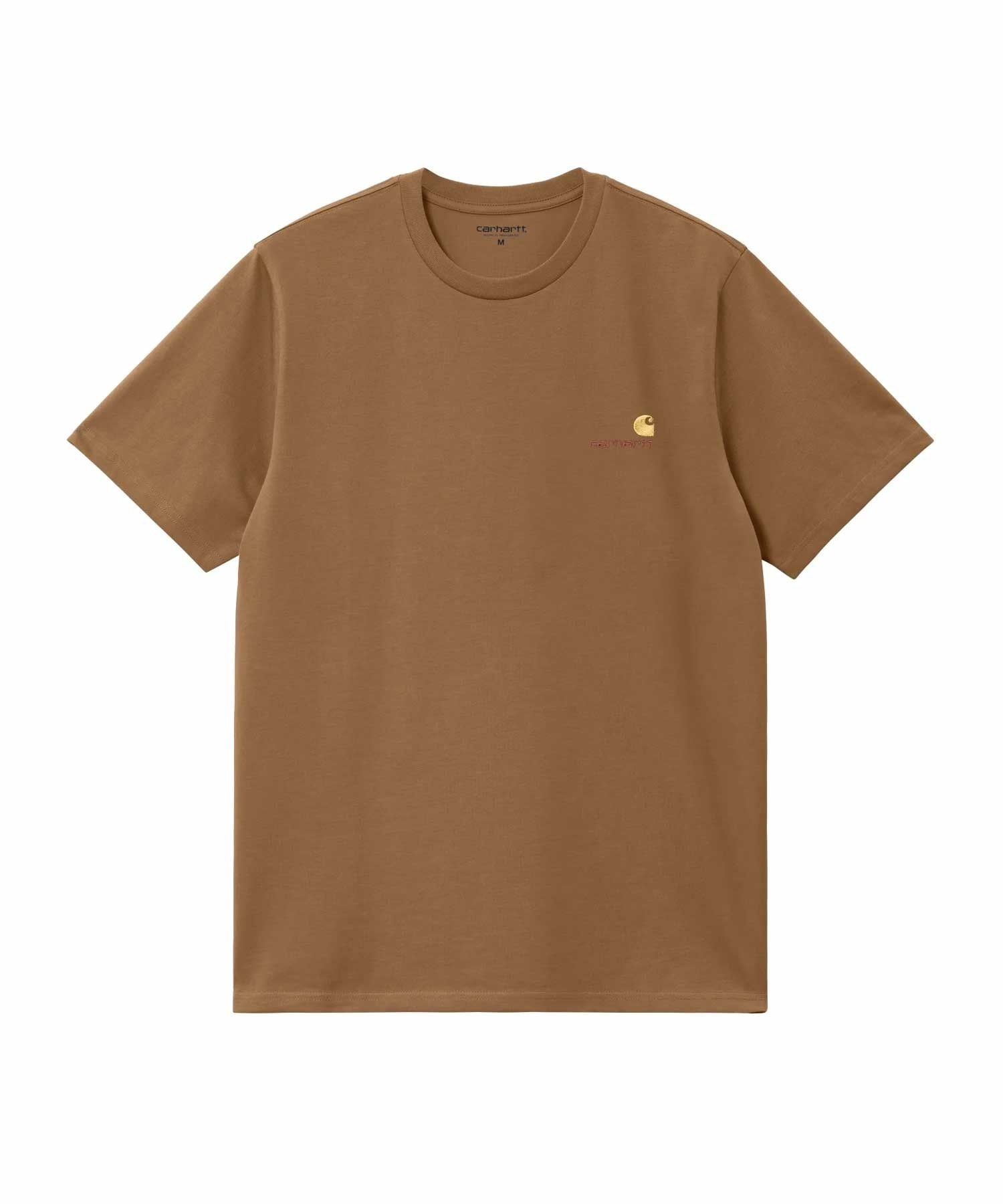 Carhartt WIP/カーハートダブリューアイピー S/S AMERICAN SCRIPTT-SHIRT 半袖Ｔシャツ I029956(BROWN-M)