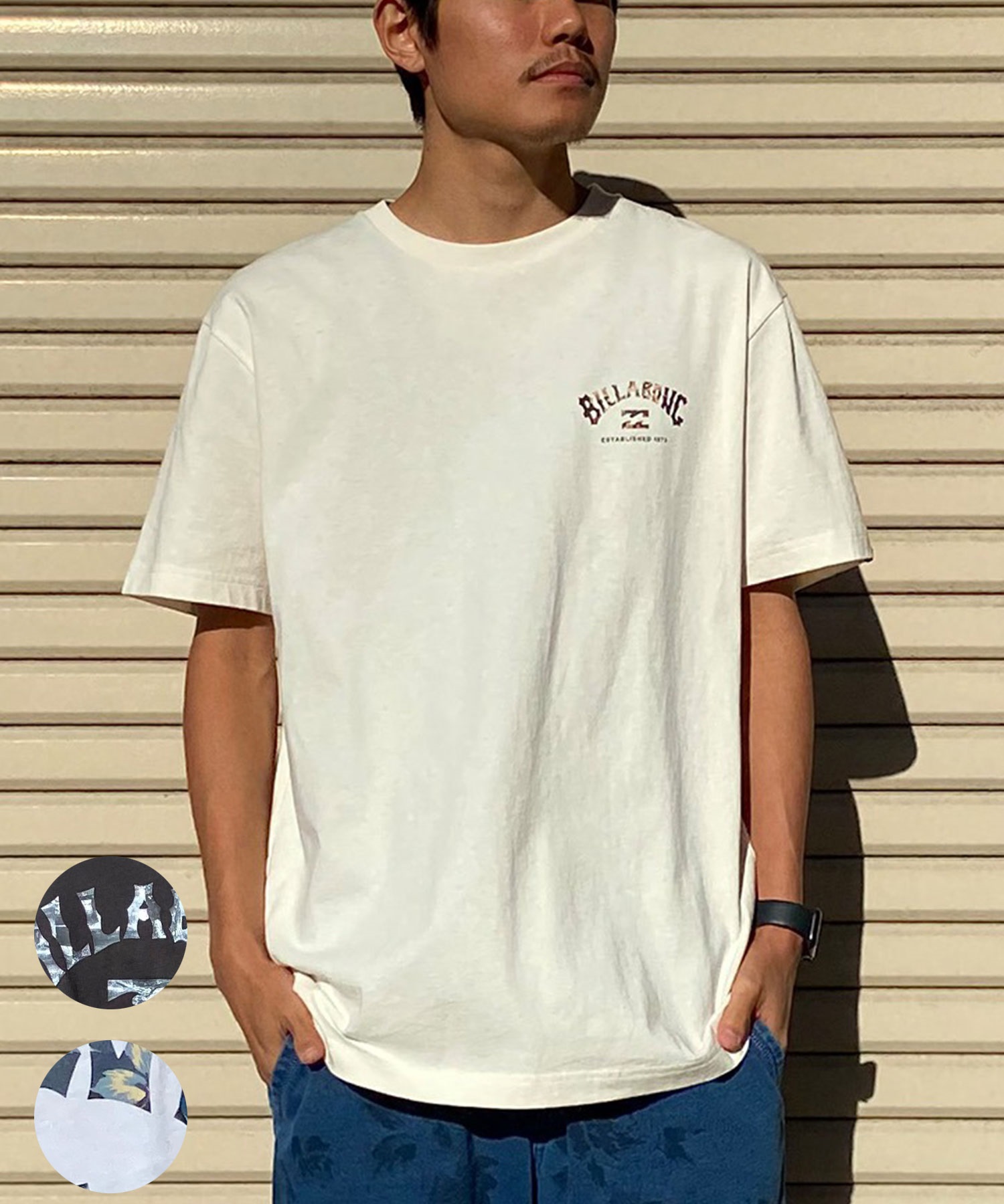 【クーポン対象】BILLABONG ビラボン LOGO BE011-202 メンズ 半袖 Tシャツ(WHT-S)