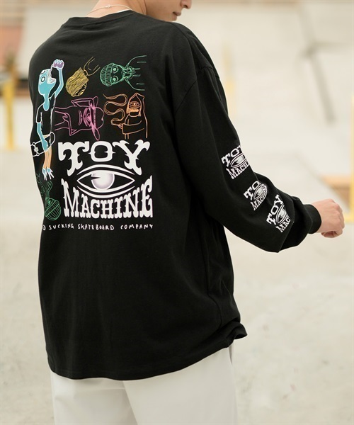 【ムラサキスポーツ限定】TOY MACHINE/トイマシーン 長袖 Tシャツ ロンT ビッグシルエット バックプリント MTMFDLT1(BLACK-M)