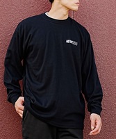 NEW ERA/ニューエラ メンズ 長袖 Tシャツ ロンT オーバーサイズ バックプリント 吸汗速乾 ブラック ムラサキスポーツ別注 13944302(BLK-M)