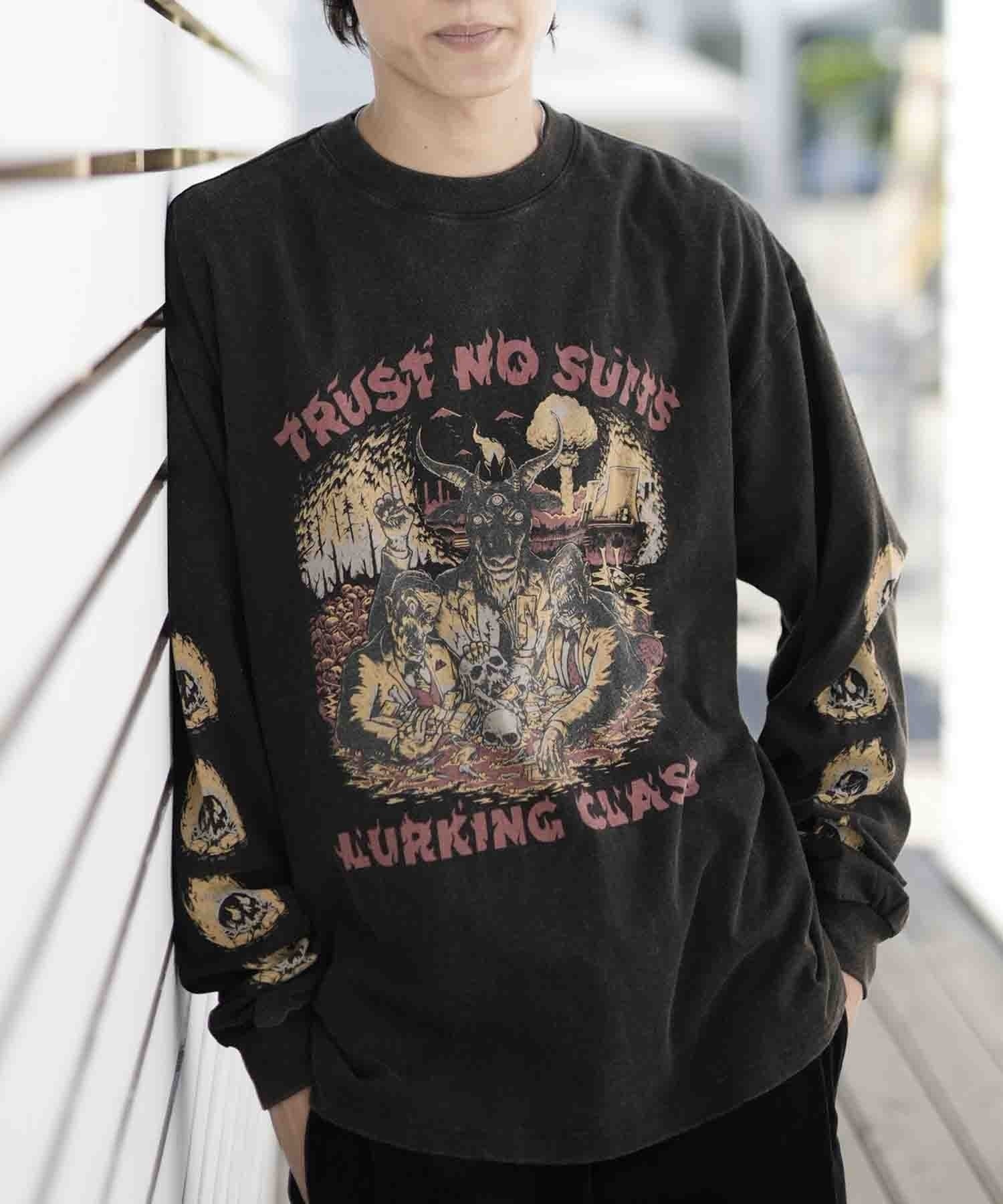 【ムラサキスポーツ別注】LURKING CLASS/ラーキングクラス メンズ ロンT ワイドシルエット グラフィックTシャツ ST23FTM04(BKAC-M)