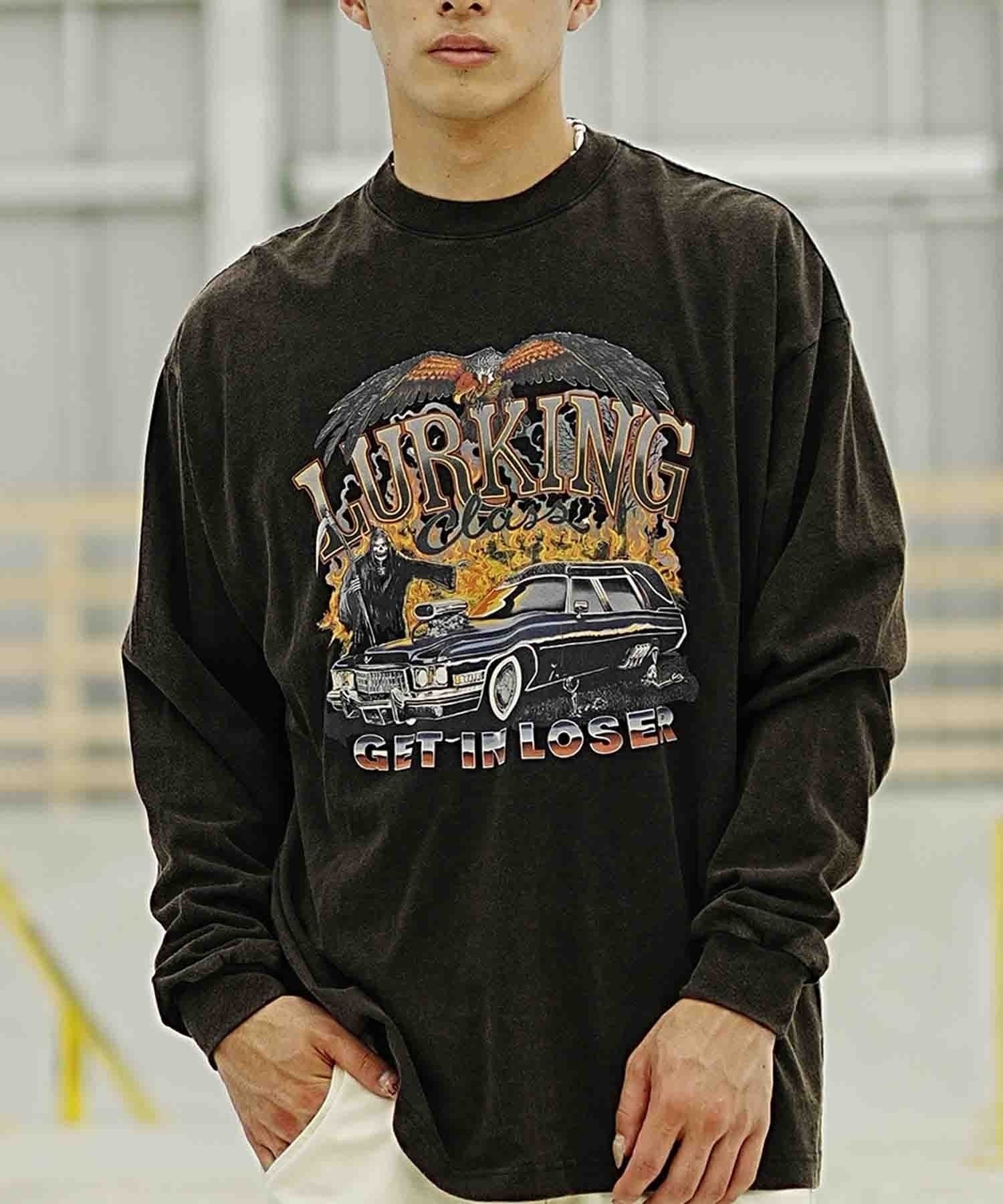 【ムラサキスポーツ別注】LURKING CLASS/ラーキングクラス メンズ 長袖Tシャツ 80年代 ルーズシルエット ST23FTM05(BKAC-M)