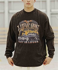 【ムラサキスポーツ別注】LURKING CLASS/ラーキングクラス メンズ 長袖Tシャツ 80年代 ルーズシルエット ST23FTM05(BKAC-M)