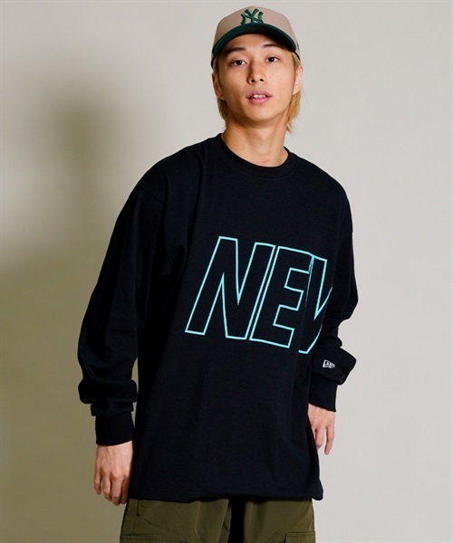 NEW ERA ニューエラ 13697258 メンズ 長袖 Tシャツ KK1 B27(BLK-M)