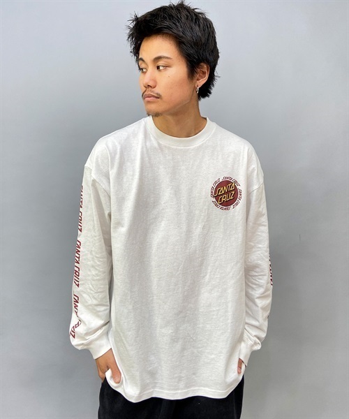 SANTA CRUZ サンタクルーズ 502231404 メンズ トップス カットソー Tシャツ 長袖 KK1 A19(WHITE-M)