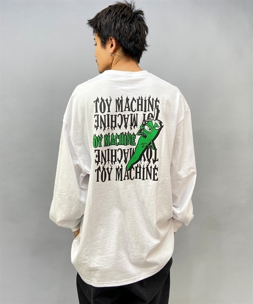 TOY MACHINE トイマシーン MTMPDLT3 メンズ トップス カットソー Tシャツ 長袖 KK1 A19(WHITE-M)