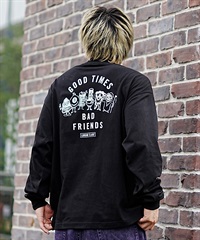 LURKING CLASS ラーキングクラス メンズ 長袖 Tシャツ ロンT バックプリント スリーブロゴ ST23FTM08 ムラサキスポーツ限定(BLACK-M)