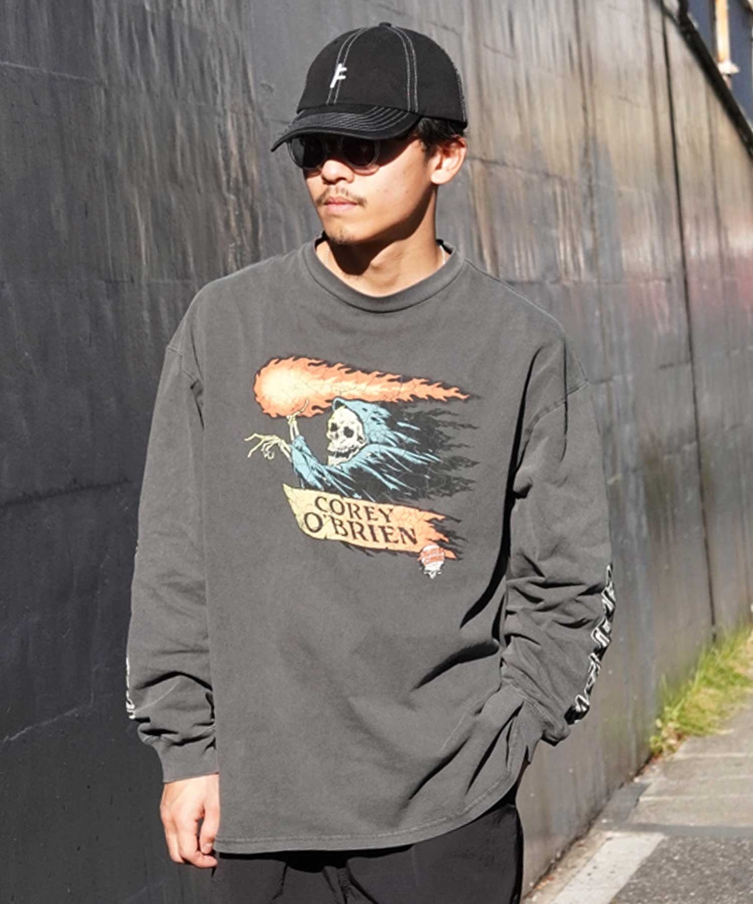 SANTACRUZ サンタクルーズ ロンT フロントプリント ヴィンテージライク 502241403 メンズ 長袖 Tシャツ ムラサキスポーツ限定(P.BLK-M)