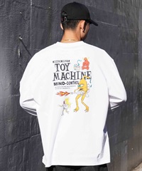 【ムラサキスポーツ限定】 TOY MACHINE トイマシーン メンズ 長袖 Tシャツ ロンT オーバーサイズ バックプリント MTMPELT6(WHITE-M)