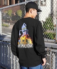 【ムラサキスポーツ限定】 TOY MACHINE トイマシーン メンズ 長袖 Tシャツ ロンT オーバーサイズ バックプリント MTMPELT7(BLACK-M)