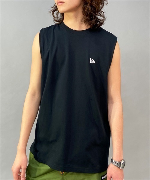 NEW ERA ニューエラ P MUSCLE TANK 13516858 メンズ タンクトップ バックプリント KK1 A20(BLK-M)