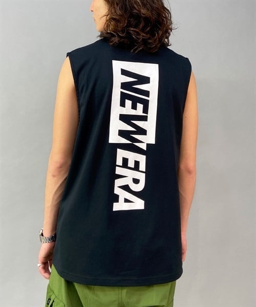 NEW ERA ニューエラ P MUSCLE TANK 13516858 メンズ タンクトップ バックプリント KK1 A20(BLK-M)