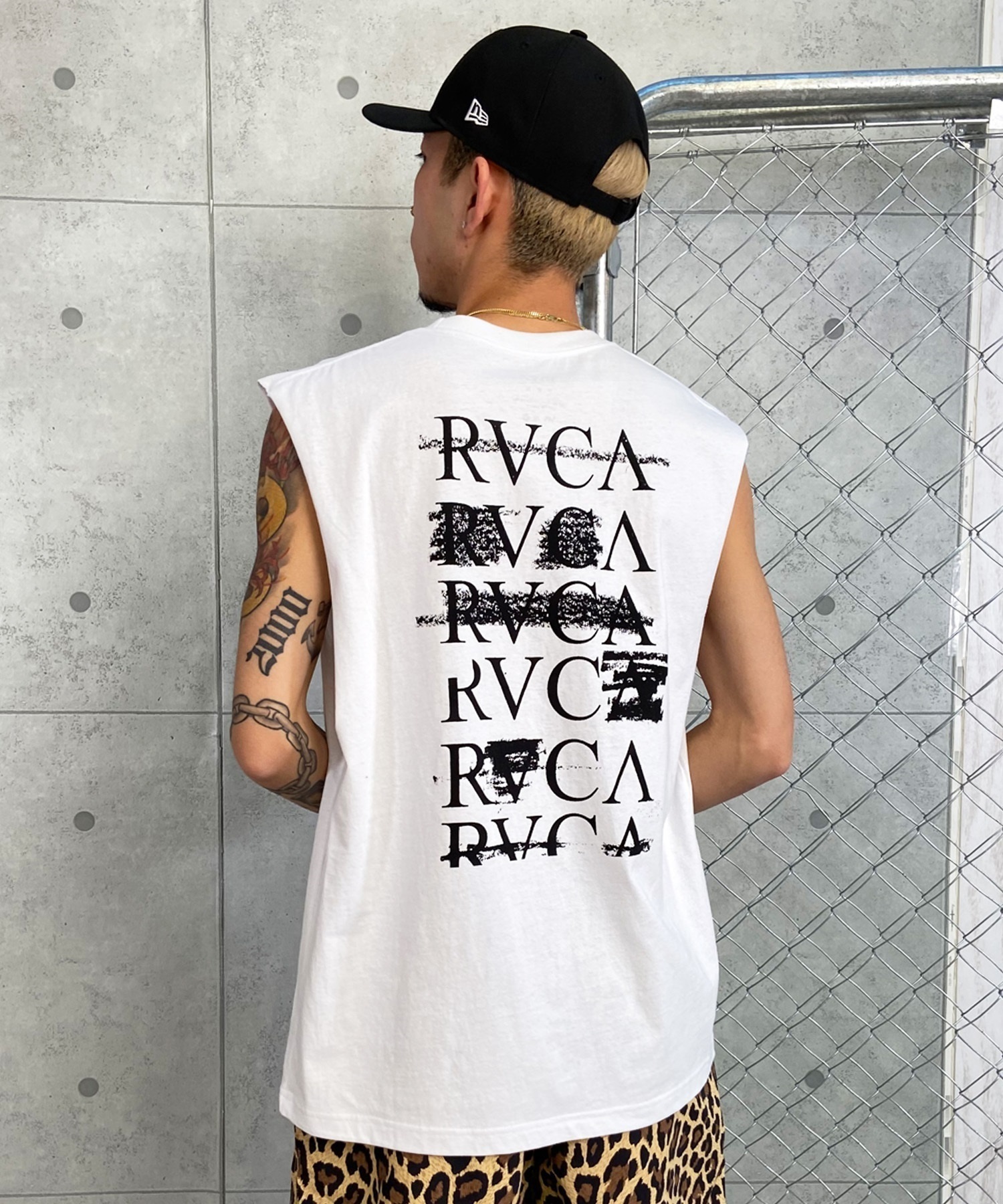 【クーポン対象】RVCA ルーカ タンクトップ カットオフ バックプリント オーバーサイズ BE04A-360(WHT-S)