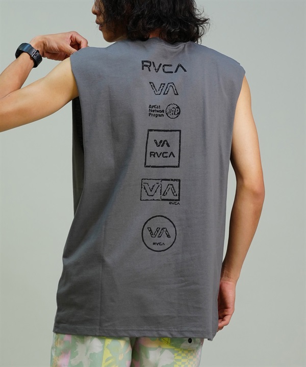 RVCA ルーカ メンズ タンクトップ カットオフ バックプリント オーバーサイズ BE04A-P35