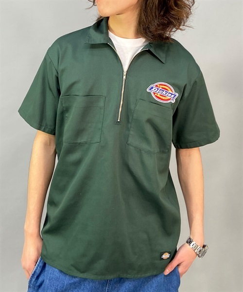 Dickies ディッキーズ HALF ZIP S/S-SHIRT ハーフジップショート