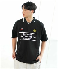 【クーポン対象】ELEMENT エレメント BE021-170 メンズ 半袖 Tシャツ ゲームシャツ フットボール 90年代 レギュラー シルエット