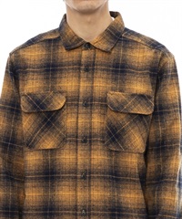 RVCA/ルーカ メンズ RECESSION COLLECTION DAYSHIFT FLANNEL LS ロングスリーブ 長袖 フランネルシャツ チェック柄 BD042-123(NVY-M)