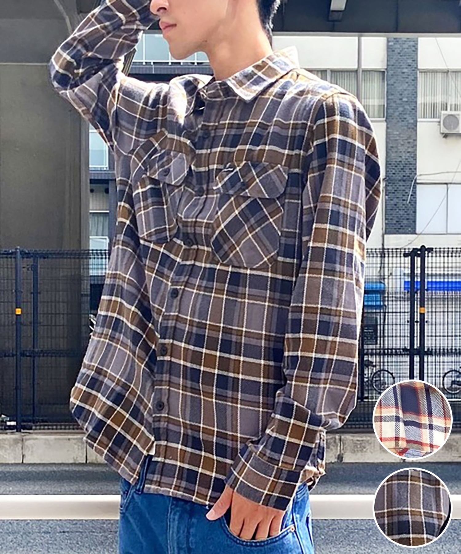 BRIXTON ブリクストン DESI BOWERY L/S FLANNEL 1213 メンズ 長袖 シャツ(WNBRO-M)