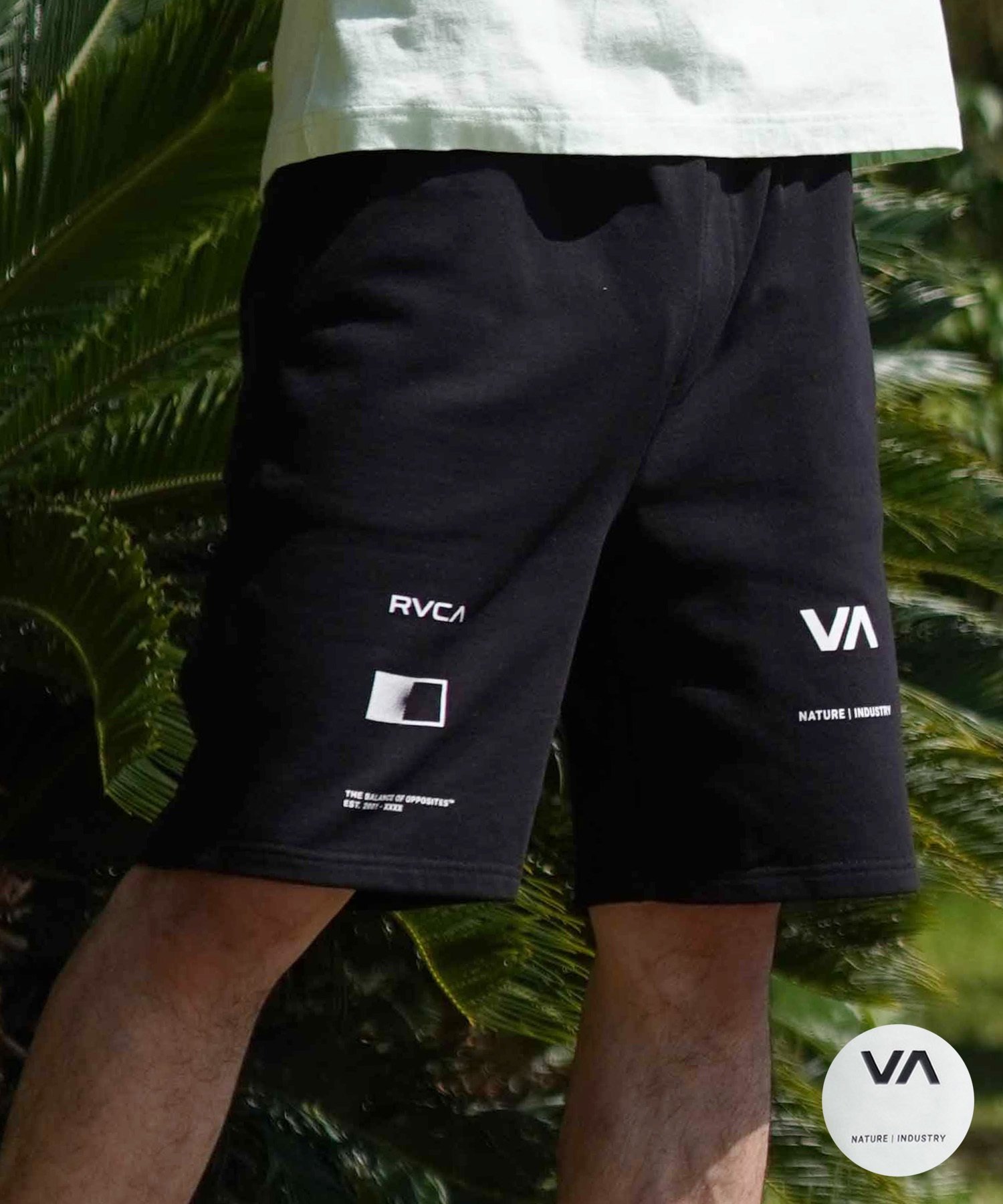 RVCA ルーカ メンズ ショーツ スウェット ロゴ BE04A-P60 ムラサキスポーツ限定(WHT-S)