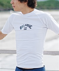 【クーポン対象】BILLABONG ビラボン メンズ 半袖 ラッシュガード タイトフィット ラウンドネック UVカット BE011-852(WHT-M)