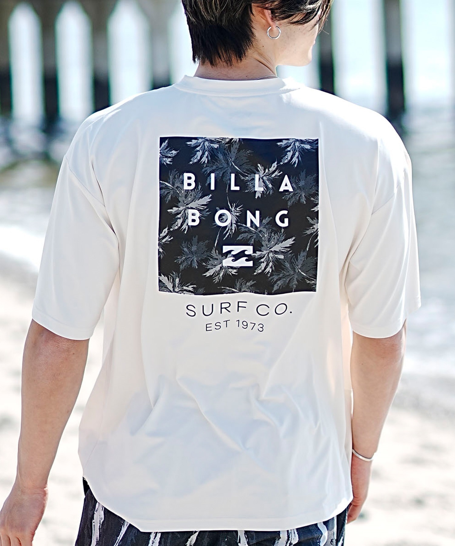BILLABONG ビラボン メンズ 半袖 ラッシュガード Tシャツ バックプリント ユーティリティ 水陸両用 UVカット BE011-867(CRM-M)