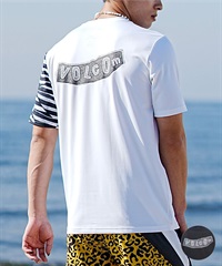 VOLCOM ボルコム メンズ ラッシュガード Tシャツ 半袖 水着 UVカット バックプリント A9112404(WHT-S)