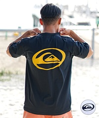 QUIKSILVER クイックシルバー メンズ ラッシュガード Tシャツ 半袖 水着 水陸両用 ユーティリティ UVカット SATURN LOGO SS QLY241009(BLK-M)